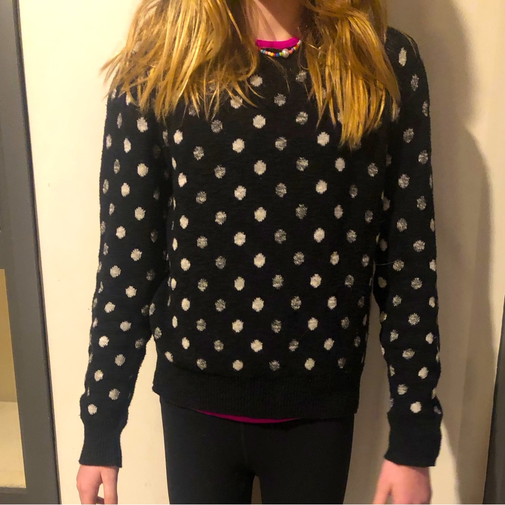 skies are blue polka dot sweater size small